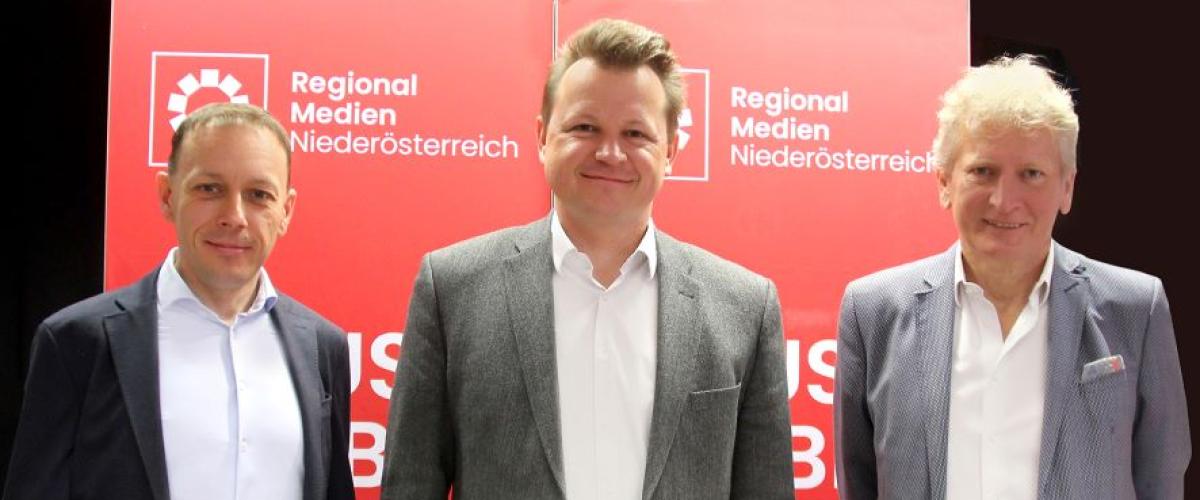 Ewald Schnell, RegionalMedien Austria-Vorstand Georg Doppelhofer und Gerhard Riedler